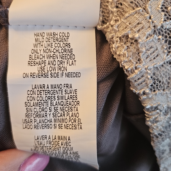 GLITTER Gray 3/4 Sleeve Lace Dress - Picture 5 of 7